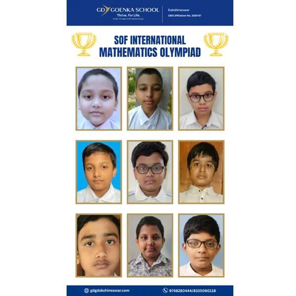 SOF Olympiad state topper from GD Goenka CBSE school in North Kolkata