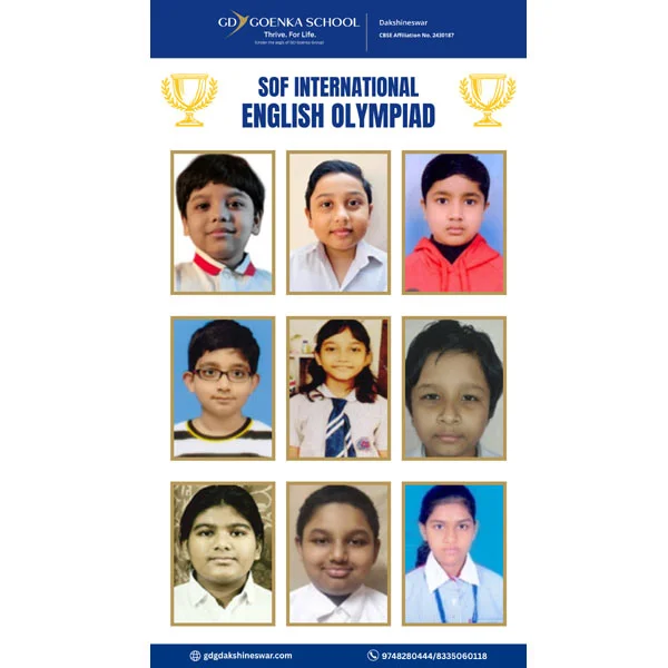 SOF English Olympiad winner from GD Goenka CBSE school in North Kolkata