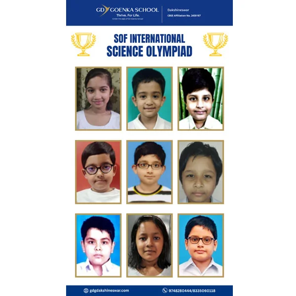SOF General Knowledge Olympiad winner - GD Goenka CBSE school in North Kolkata