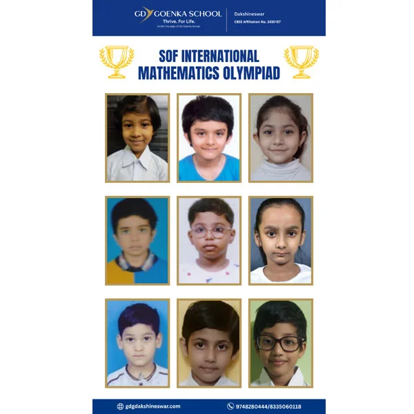 Student receiving Olympiad award at GD Goenka CBSE school in North Kolkata