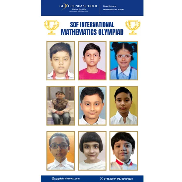 SOF Olympiad group winners from GD Goenka CBSE school in North Kolkata