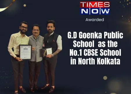 Times Now Award recognizing GD Goenka Public School as best CBSE school in North Kolkata