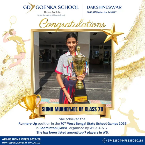 Siona Mukherjee Shines at the 70th West Bengal State School Games 2026