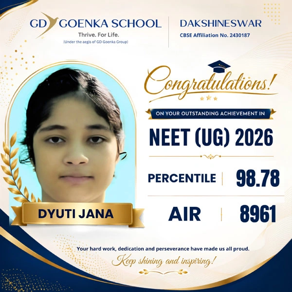 Neet Result 2026 - GD Goenka CBSE school in North Kolkata